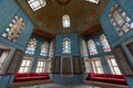 Topkapi palace interior, ancient chamber with mosaic tiled walls, Istanbul Turkey Royalty Free Stock Photo