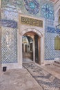 Topkapi palace interior famous decoration. Iznik tiles. Istanbul landmark. Turkey Royalty Free Stock Photo