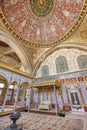 Topkapi palace interior. Imperial hall, sultan throne. Istanbul, Turkey