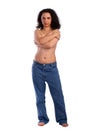 Topless girl in jeans Royalty Free Stock Photo