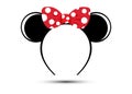 Perfect Minnie mouse ears with red bow headband vector isolated on white background Royalty Free Stock Photo
