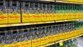 The Topo Chico Mineral Water aisle of a Bravo Market grocery store in Orlando, Florida