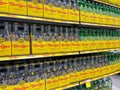 The Topo Chico Mineral Water aisle of a Bravo Market grocery store in Orlando, Florida