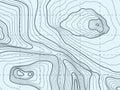 Topographic contour, line vector map with mountain
