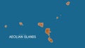 Topographic map of Aeolian islands, Italy. Vector detailed elevation map of island. Geographic elegant landscape outline