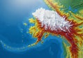Topographic map of Alaska highlighting Denali Royalty Free Stock Photo