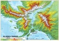 Topographic map of the Alaska Range, Royalty Free Stock Photo
