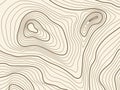 Topographic map background of mountain terrain. Vector mapping contour texture with elevation