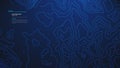 Topographic map blue technology background. Big data elevation map with contour lines.