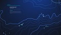 Topographic map blue technology background. Big data elevation map with contour lines.