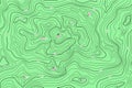 GREEN TOPOGRAPHIC MAP WITH CONTOUR LINES AND ATTRACTION. SEAMLESS VECTOR PATTERN