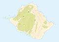 Topographic map of a fictional island