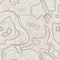 Topographic map. Geographic terrain, vintage old geological contour lines with grid. Seamless pattern topography map Royalty Free Stock Photo