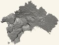 Topographic map of Naples, Italy