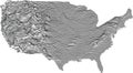 Topographic map of the United States of America