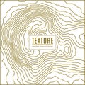 Topographic map wave. square gold line contour pattern