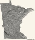 Light topographic map of Minnesota, USA Royalty Free Stock Photo