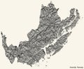 Topographic relief map of ARENDAL, NORWAY