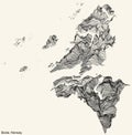 Topographic relief map of BODÃË, NORWAY