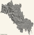 Topographic relief map of TÃËNSBERG, NORWAY Royalty Free Stock Photo