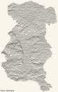 Topographic relief map of GERA, GERMANY