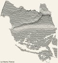 Topographic relief map of LE HAVRE, FRANCE