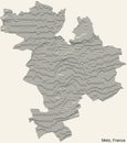 Topographic relief map of METZ, FRANCE