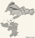 Topographic relief map of REYKJAVIK, ICELAND Royalty Free Stock Photo