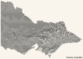 Topographic relief map of VICTORIA, AUSTRALIA Royalty Free Stock Photo