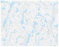 Topographic vector map with lake, river and isoline