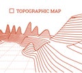 Topographical map of the locality, vector illustration Royalty Free Stock Photo