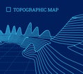 Topographical map of the locality, vector illustration Royalty Free Stock Photo