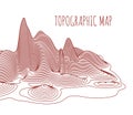 Topographical map of the locality, vector illustration