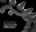 Topographical map of the locality, vector illustration Royalty Free Stock Photo