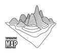 Topographical map of the locality, vector illustration Royalty Free Stock Photo