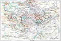 Topographical Map of Paris, France, vintage engraving