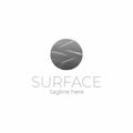 Surface logo template. Lined field abstract logo template. Abstract stripes line wavy field pattern. Royalty Free Stock Photo