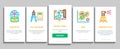 Topography Research Onboarding Elements Icons Set Vector