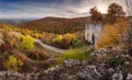 Topolcany castle in Slovakia, autumn time