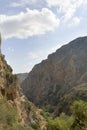 Topolia Gorge on Crete, Greece. Mountain and clouds in a sunny day