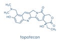 Topotecan cancer drug molecule topoisomerase I inhibitor. Skeletal formula.