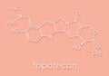 Topotecan cancer drug molecule topoisomerase I inhibitor. Skeletal formula.