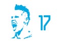 Graphic Illustration of Marek Hamsik with number 17 Royalty Free Stock Photo