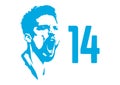 Graphic Illustration of Dries Mertens with number 14