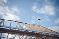 Topping-out ceremony with a wreath Royalty Free Stock Photo