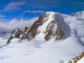 The tops of the Mont Blanc mountain range. Royalty Free Stock Photo