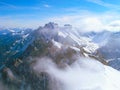 The tops of the Mont Blanc mountain range. Royalty Free Stock Photo