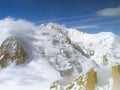 The tops of the Mont Blanc mountain range. Royalty Free Stock Photo