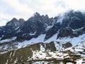 The tops of Mont Blanc mountain range. Royalty Free Stock Photo