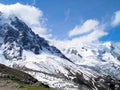 The tops of Mont Blanc mountain range. Royalty Free Stock Photo